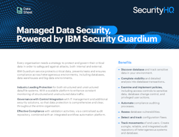 securityhq Managed Data Security, Powered by IBM Security Guardium – White Paper