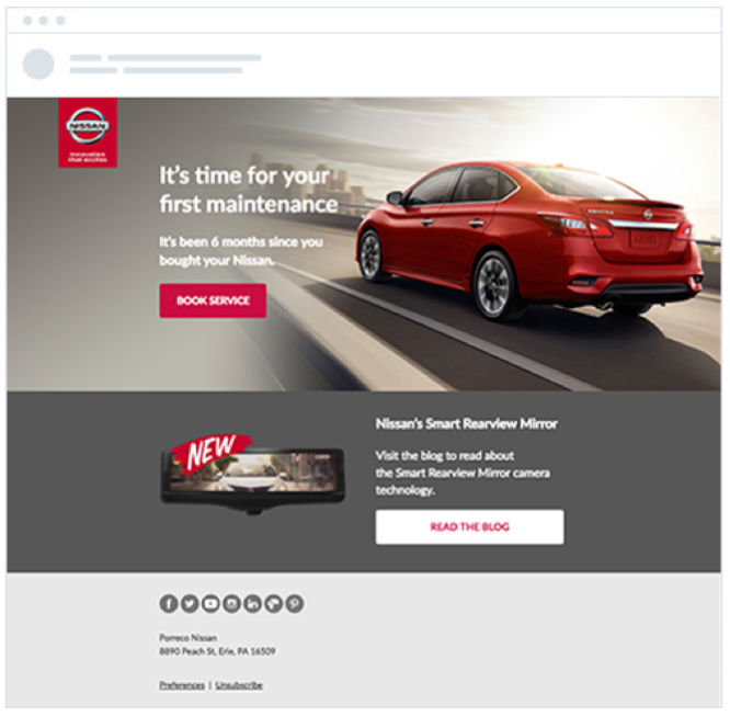 Nissan Reminder Email Example