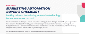 Act-On Marketing Automation Buyer's Checklist