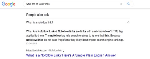 Nofollow links definition