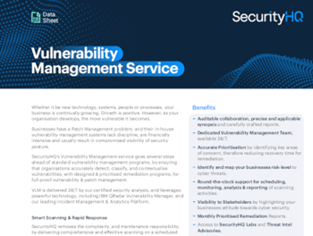 Securityhq Vulnerability Management Service – Datasheet