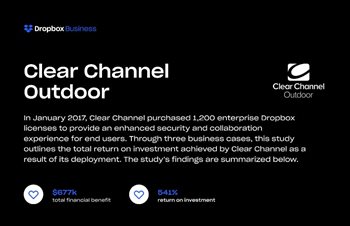 Dropbox Businss and Clear Channel Outdoor