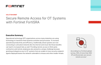 Fortinet - Secure Remote Access for OT Systems with Fortinet FortiSRA