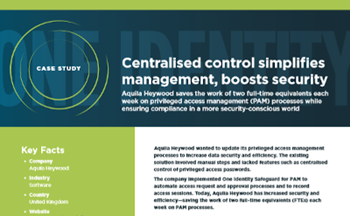 One Identity Centralised control simplifies management, boosts security 