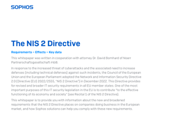 Sophos - The NIS 2 Directive