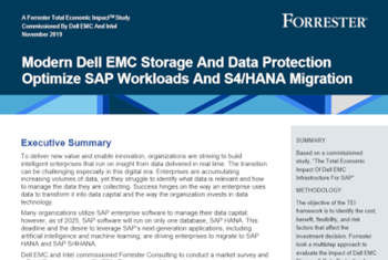 Dell EMC Modern Dell EMC Storage And Data Protection Optimize SAP Workloads And S4/HANA Migration