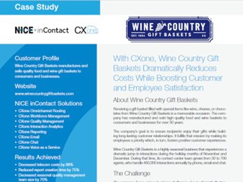Wine Country Gift Baskets Boosts CX, Business Continuity with CXone