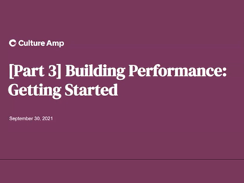 culture amp Building Performance: Getting Started
