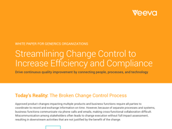 VEEVA Streamlining Change Control to Increase Efficiency and Compliance 