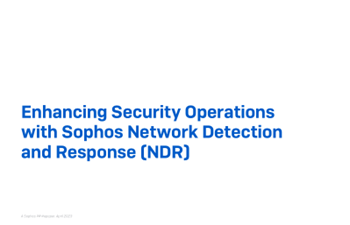 Sophos - Enhancing Security Operations with Sophos Network Detection and Response (NDR)