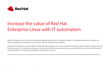 RedHat - Increase the value of Red Hat Enterprise Linux with IT automation