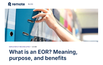 Remote - What is an EOR? Meaning, purpose, and benefits
