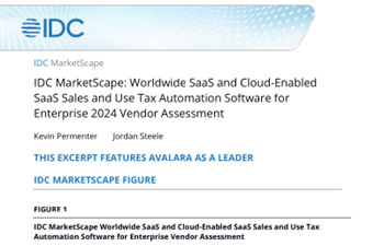 Avalara - Analyst IDC Report: Avalara Named Leader in Tax Automation