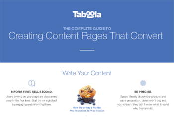 Taboola The Complete Guide to Creating Content Pages that Convert