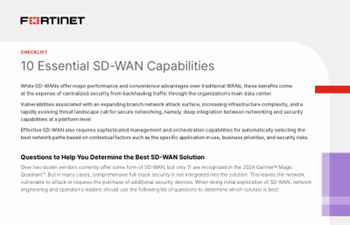 Fortinet - 10 Essential SD-WAN Capabilities