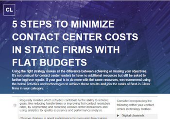5 Steps to Minimize Contact Center Costs in Static Firms