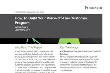 How To Build Your Voice-Of-The-Customer Program