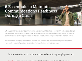 8x8 5 Essentials to Maintain Communications Readiness During a Crisis