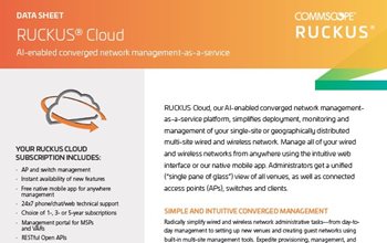 RUCKUS® Cloud Datasheet