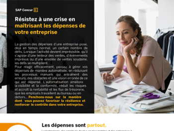 SAP Concur Résistez à une crise en maîtrisant les dépenses de votre entreprise