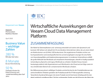 Veeam Wirtschaftliche Auswirkungen der Veeam Cloud Data Management Platform