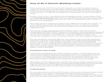 Cloudreach - How to Be a Remote Working Leader