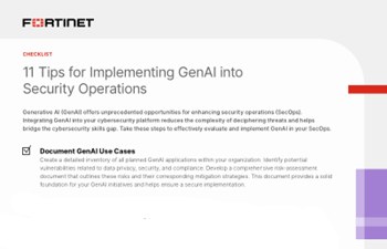 Fortinet - 11 Tips for Implementing GenAI into Security Operations