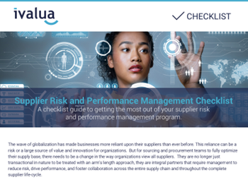 IVALUA Supplier Risk and Performance Management Checklist