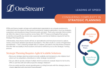 OneStream Conquering Complexity in Strategic Planning
