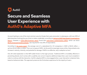 Auth0 - Secure and Seamless User Experience with Auth0's Adaptive MFA