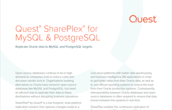 Quest® SharePlex® for MySQL & PostgreSQL