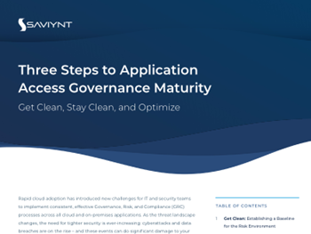 Saviynt Three Steps to Application Access Governance Maturity