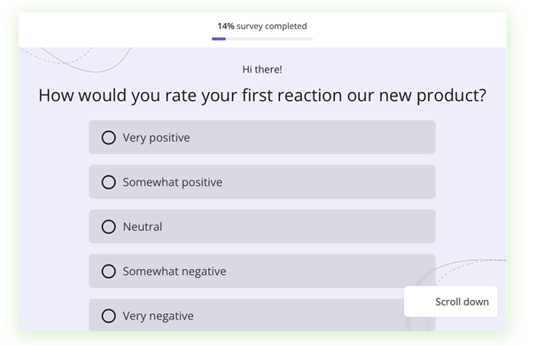 Example of a sales survey to gather feedback