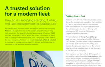 BP - How bp is simplifying charging, fuelling and fleet management for Addison Lee	