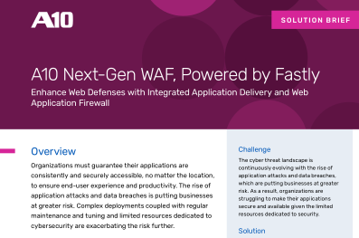 A10 Next-Gen WAF Powered by Fastly