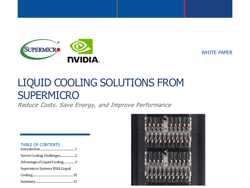Liquid Cooling Solutions From Super Micro