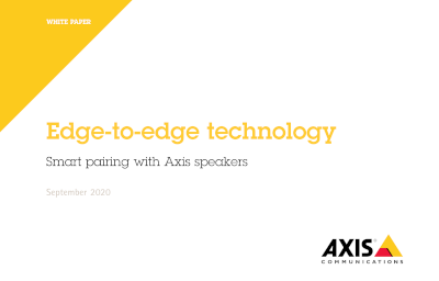 Edge-to-edge technology: Smart pairing with Axis speakers