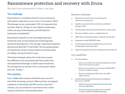 Ransomware protection and recovery with Druva