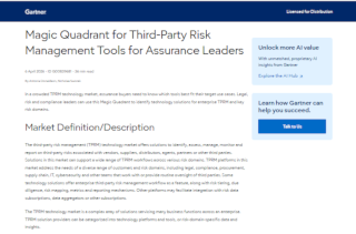 Gartner Magic Quadrant for Third-Party Risk Management Tools for Assurance Leaders