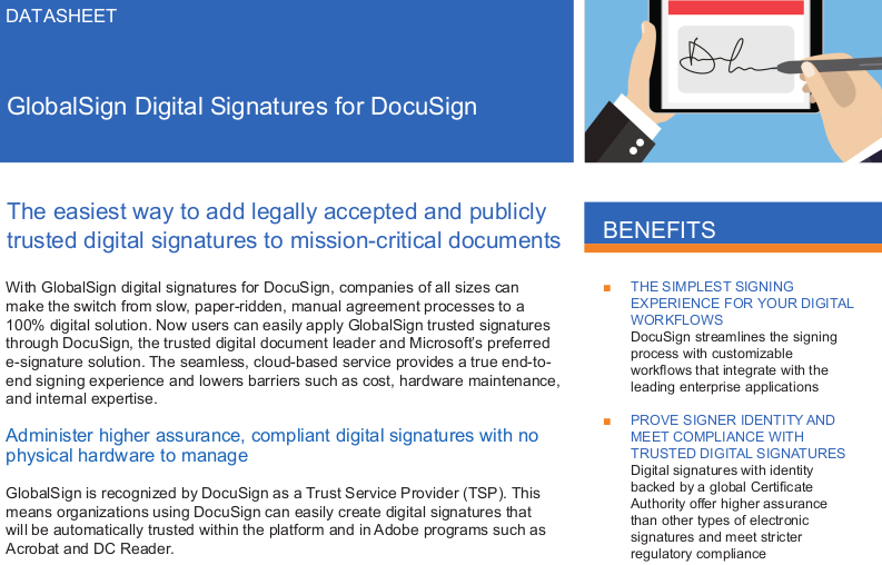 GlobalSign Digital Signatures for DocuSign