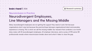 Neuroinclusion in Practice: Neurodivergent Employees, Line Managers and the Missing Middle
