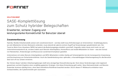 SASE-Komplettlösung zum Schutz hybrider Belegschaften