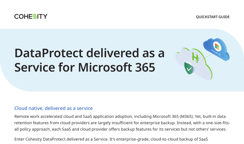 DataProtect delivered as a Service for Microsoft 365