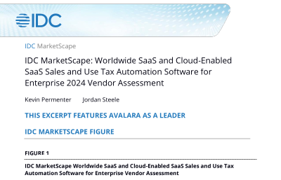 Analyst IDC Report: Avalara Named Leader in Tax Automation
