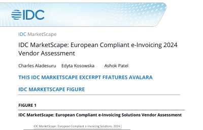 Avalara named Leader in IDC MarketScape 2024 for European e-invoicing solutions