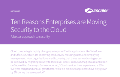 Ten Reasons Enterprises are Moving Security to the Cloud