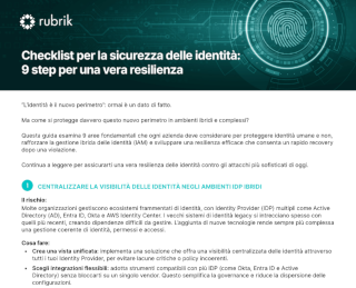 Checklist per la sicurezza delle identità: 9 step per una vera resilienza