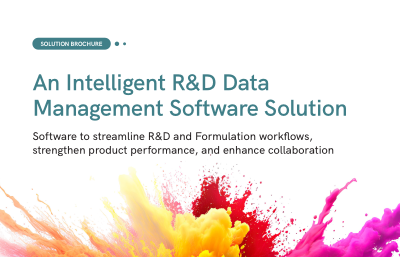 An intelligent R&D and formulation data management solution for specialty chemicals